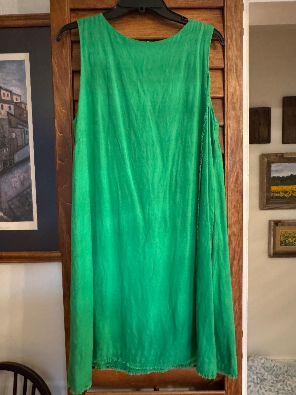 FRNCH Paris green lined tank dress with pockets